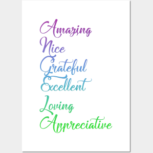 Gifts for ANGELA ~ Amazing, Nice, Grateful, Excellent... [ND#4C1V1] Posters and Art